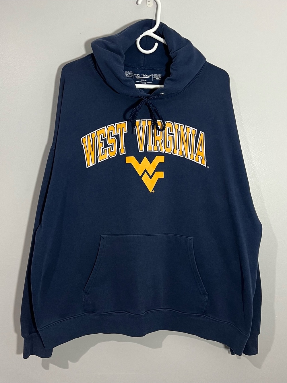The Victory West Virginia Mountaineers Blue Pullover Sweatshirt Hoodie Mens XXL